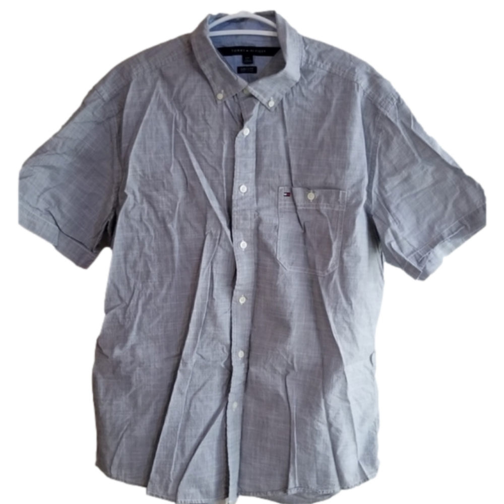 Tommy Hilfiger Short Sleeve Button Up Size L Classic Fit